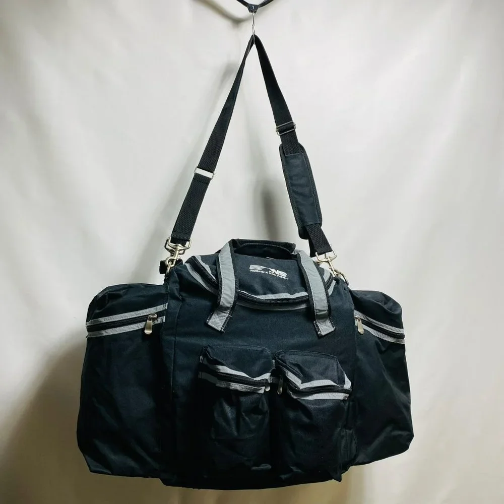 Fitness large bag black 30”x12”x12” With 8 different sizes pockets NEW